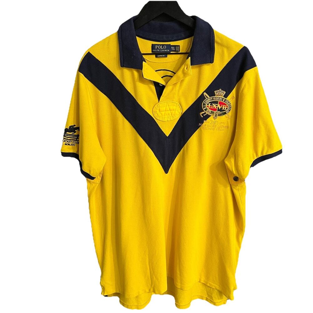 Vintage POLO RALPH LAUREN Mens Bedford Hills Jockey Club Polo Shirt XXL